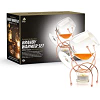 Bar Amigos - Calentador de brandy y coñac con velas de té- portavelas y soporte de cobre